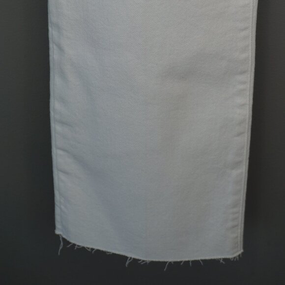 New Good American Good Straight High Waist Raw Hem Jeans in White037 size 10/30 - Picture 7 of 16